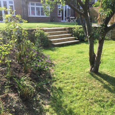 New steps and planting, Lynton, East Grinstead