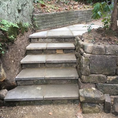 Upcycled sandstone and flag steps, Lynton, East Grinstead