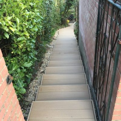 New flight of steps transforming approach to house, South View, Crowborough